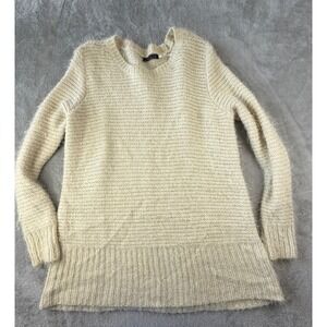 Love Culture Sweater Womens Medium Cream Eyelash Knit Long Sleeve Pullover